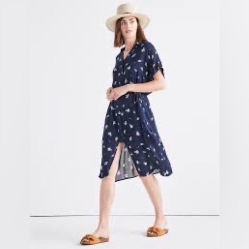 Navy Blue Floral Dress